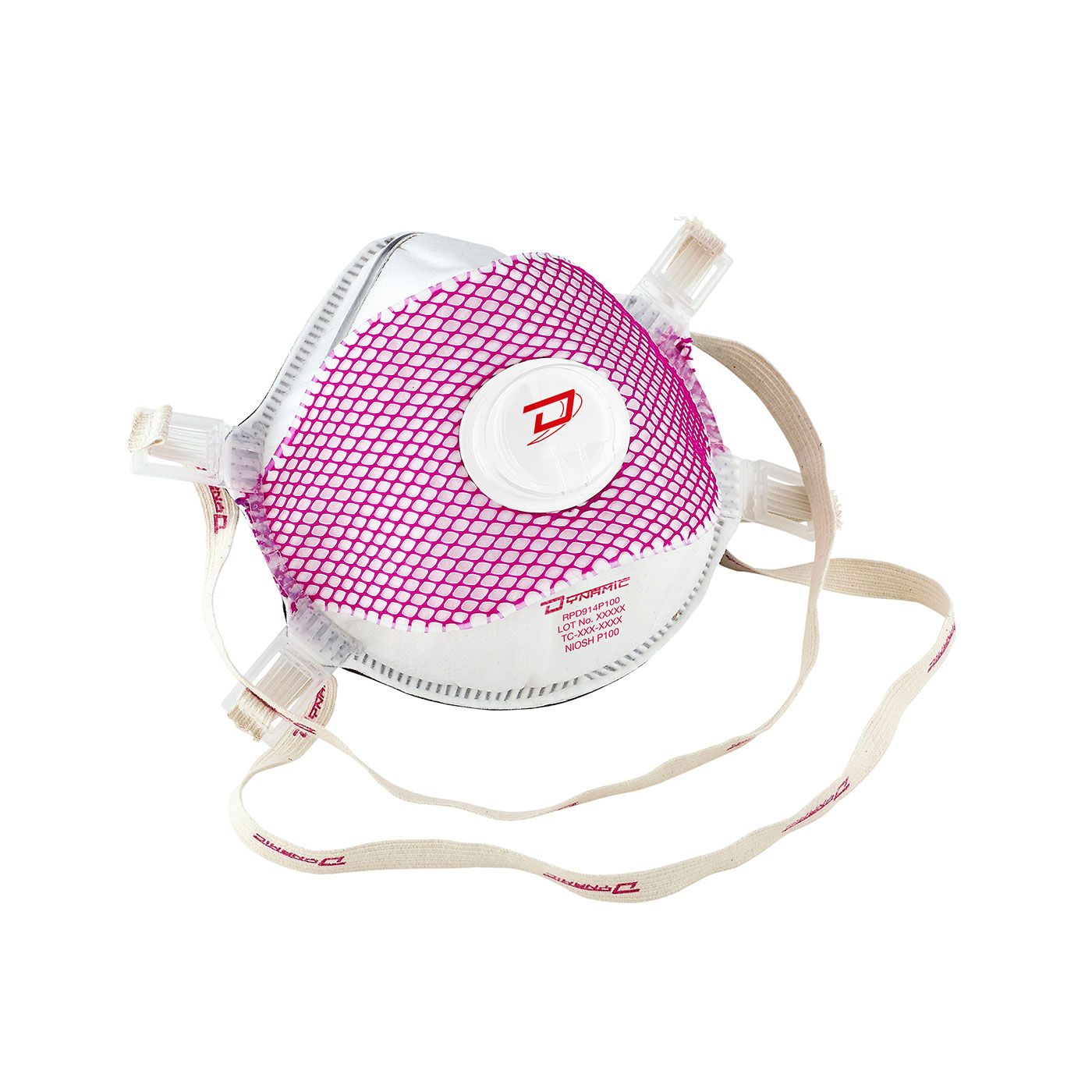 Dispoable Particulate Respirator, P100, with exhalation valve, closed cell foam face seal, adjustable strap
