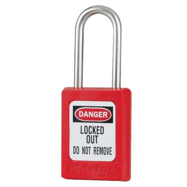 XENOY ENGINEERED PLASTICE SAFETY LOCKOUT LOCK, SS SHACKLE 11/2, KEY DIFFERENT