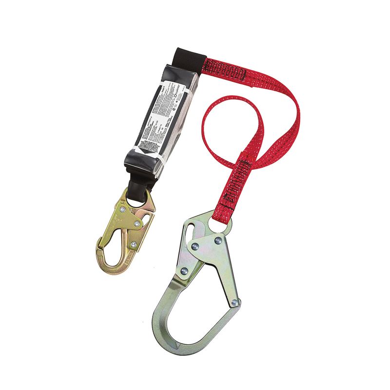 6ft Web lanyard &#39;&#39;Dyna-pak E6&#39;&#39; Comes with 2 double locking ergonomic snap hooks at one end and 1 double locking rebar hook
