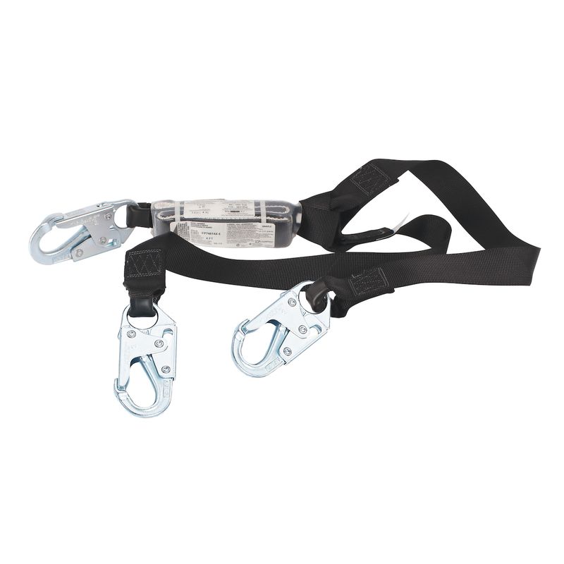 Dyna-ONE™ Polyester Fixed and Continuous Y-Lanyard with Energy Absorber and Two Snap Hook Connectors - 1.75&quot;