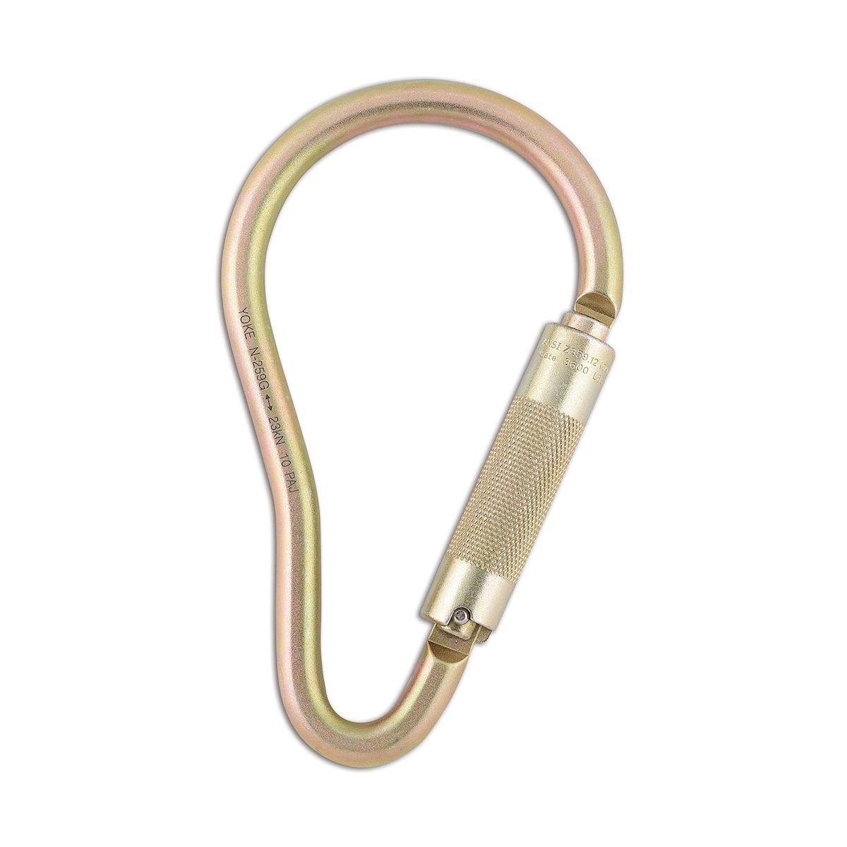 Carabiner Connector, Large Pear Shaped with 1/4 turn twist lock 2-1/4 in opening