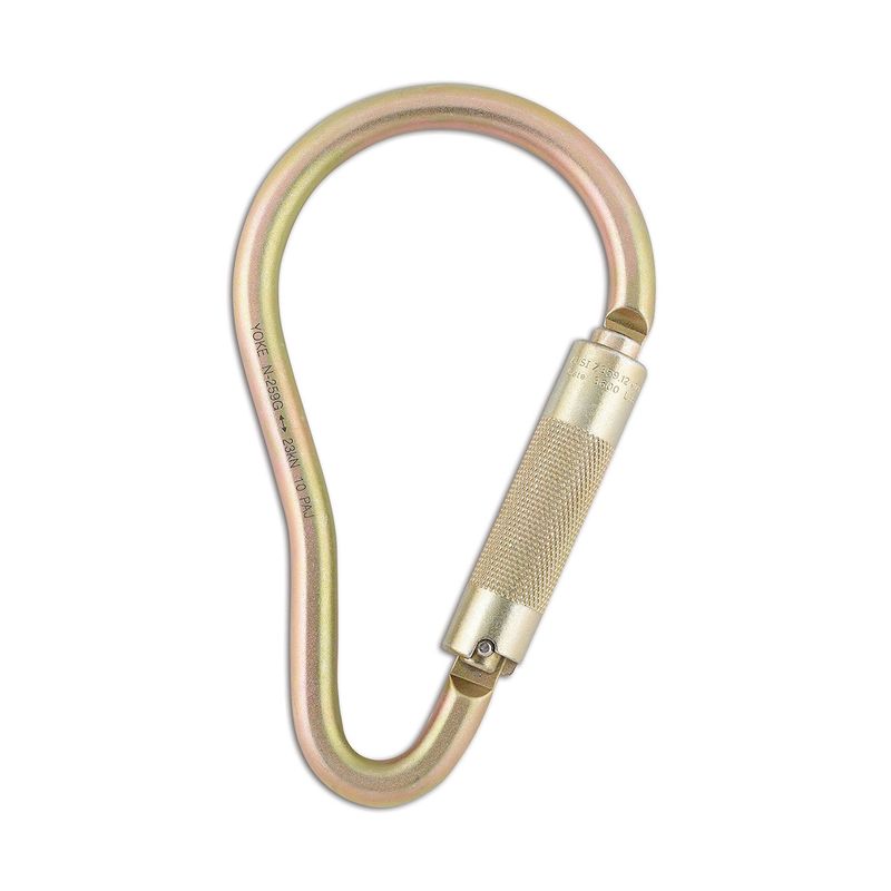Carabiner Connector, Large Pear Shaped with 1/4 turn twist lock 2-1/4 in opening