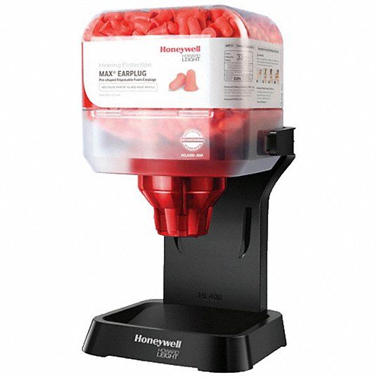 Plastic ear plug dispenser-Holds 400 pairs of Howard Leight Single-Use earplugs: Max, Max Lite, Laser Lite, Multi Max, Matrix, FirmFit Plastic ear plug dispenser-Holds 400 pairs of Howard Leight Single-Use earplugs: Max, Max Lite, Laser Lite, Multi Max, Matrix, FirmFit