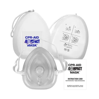 CPR Compact Mask, O2 Inlet, Case, Insert - Safety Chicks Logo