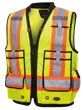 Hi-Vis 1200D Oxford Poly Surveyor&#39;s Safety Vest - Zipper Closure