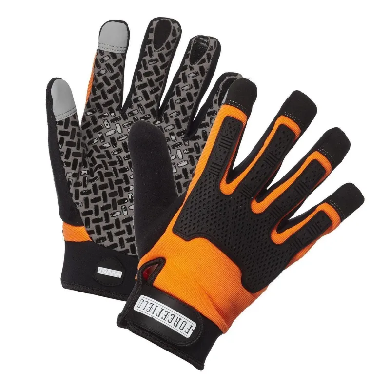 "Sticky Glove" Silicone Tread Grip Mechanic's Glove with TPR Knuckle Bumper