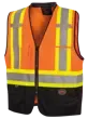 Hi-Vis Zip Front Bi-Colour Safety Vest - Hi-Vis Orange