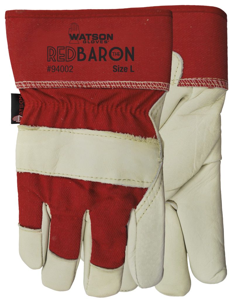 Red Baron Grain Leather Glove, Size: Large