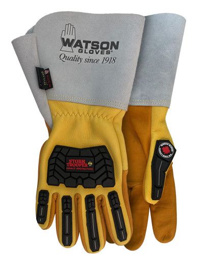 Storm Trooper Full Grain deerskin leather back impact protection, FR rubber on back w/ cut resistant liner