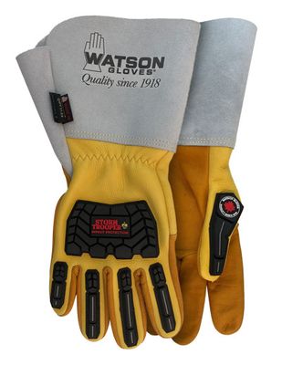 Storm Trooper Full Grain deerskin leather back impact protection, FR rubber on back w/ cut resistant liner Storm Trooper Full Grain deerskin leather back impact protection, FR rubber on back w/ cut resistant liner