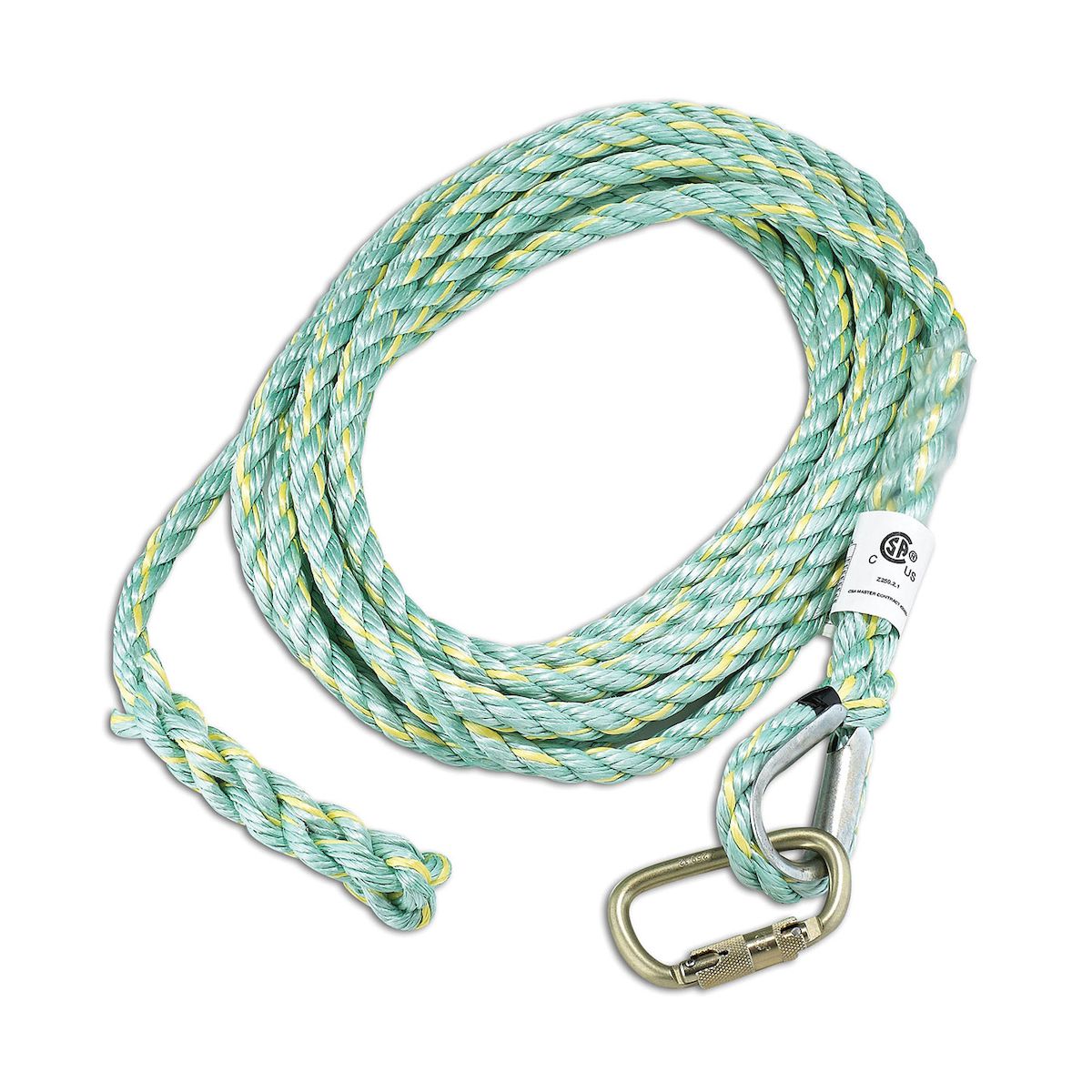 Vertical Rope Lifeline with Carabiner, Size: 25 feet