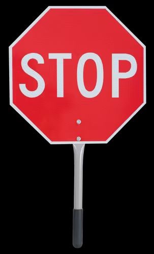 Traffic Paddle – Stop/Slow – 16 Traffic Paddle – Stop/Slow – 16"/40.6 cm – Red/Yellow