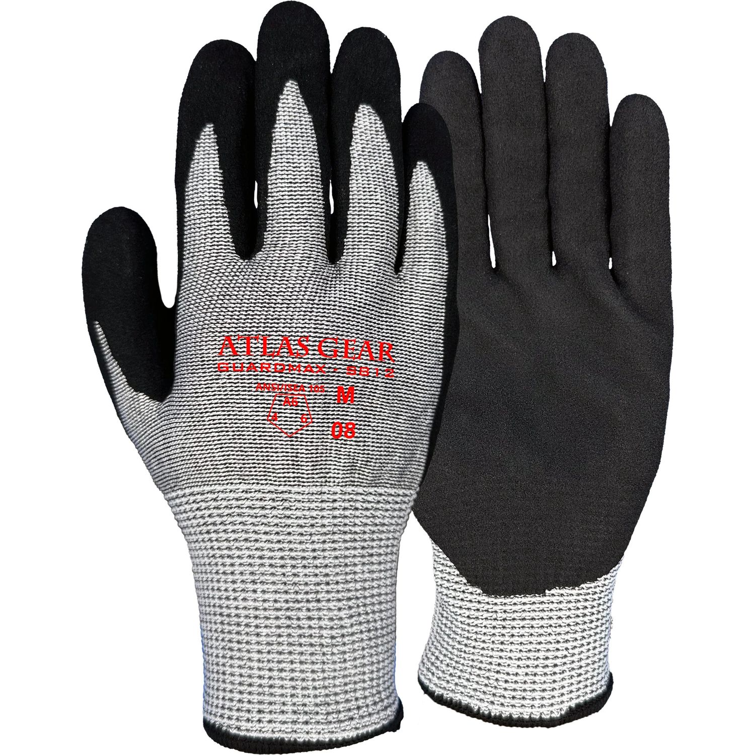 Atlas Guardmax Nitrile Palm-Coated Glove, Cut 6