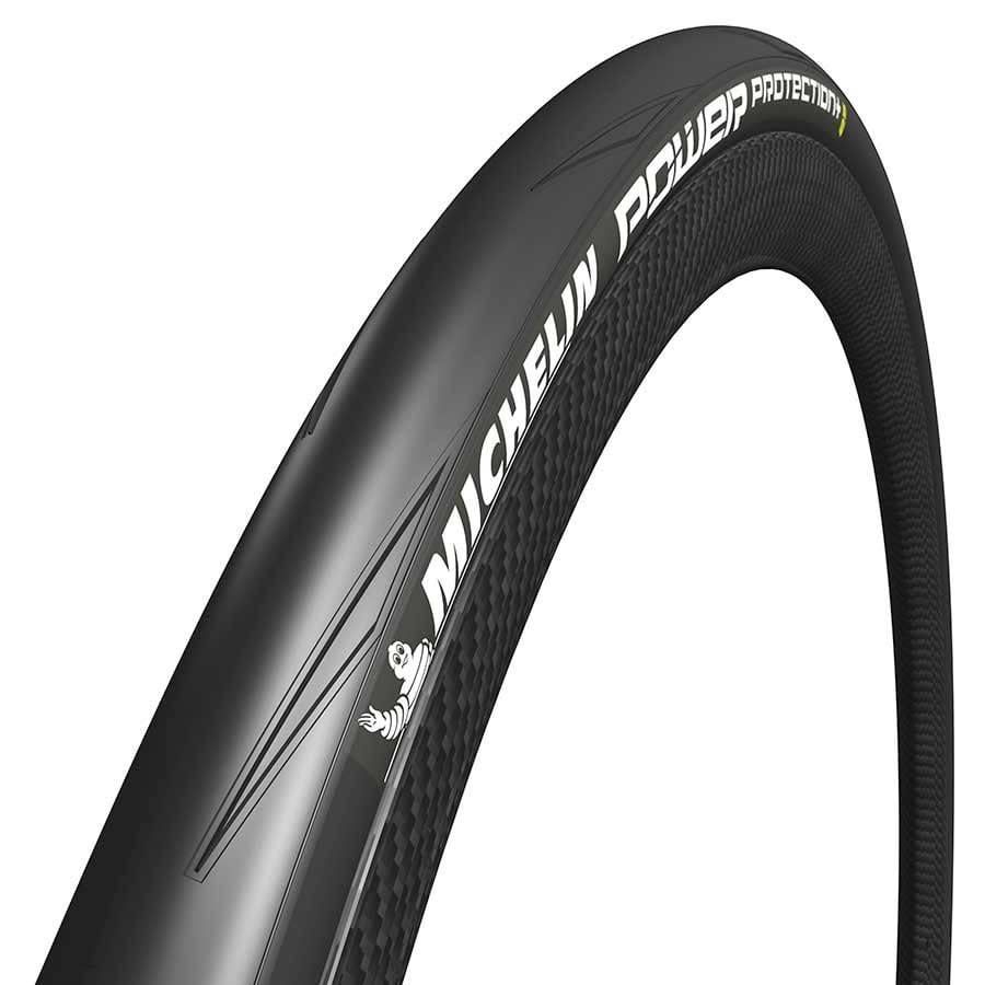 Michelin, Power Protection+, Tire, 700x28C, Folding, Clincher, Bi-Compound, Disk Brake Ready, 55TPI, Black