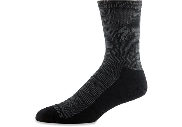 TECHNO MTB TALL SOCK BLK/CHAR TERRAIN XL