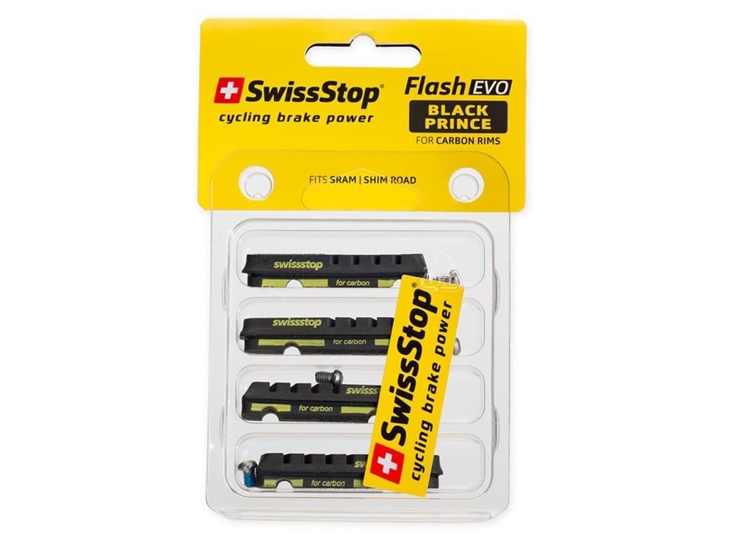 SwissStop, Flash Evo, Replacement pads for carbon rims, Shimano, Black Prince, Pack of 4
