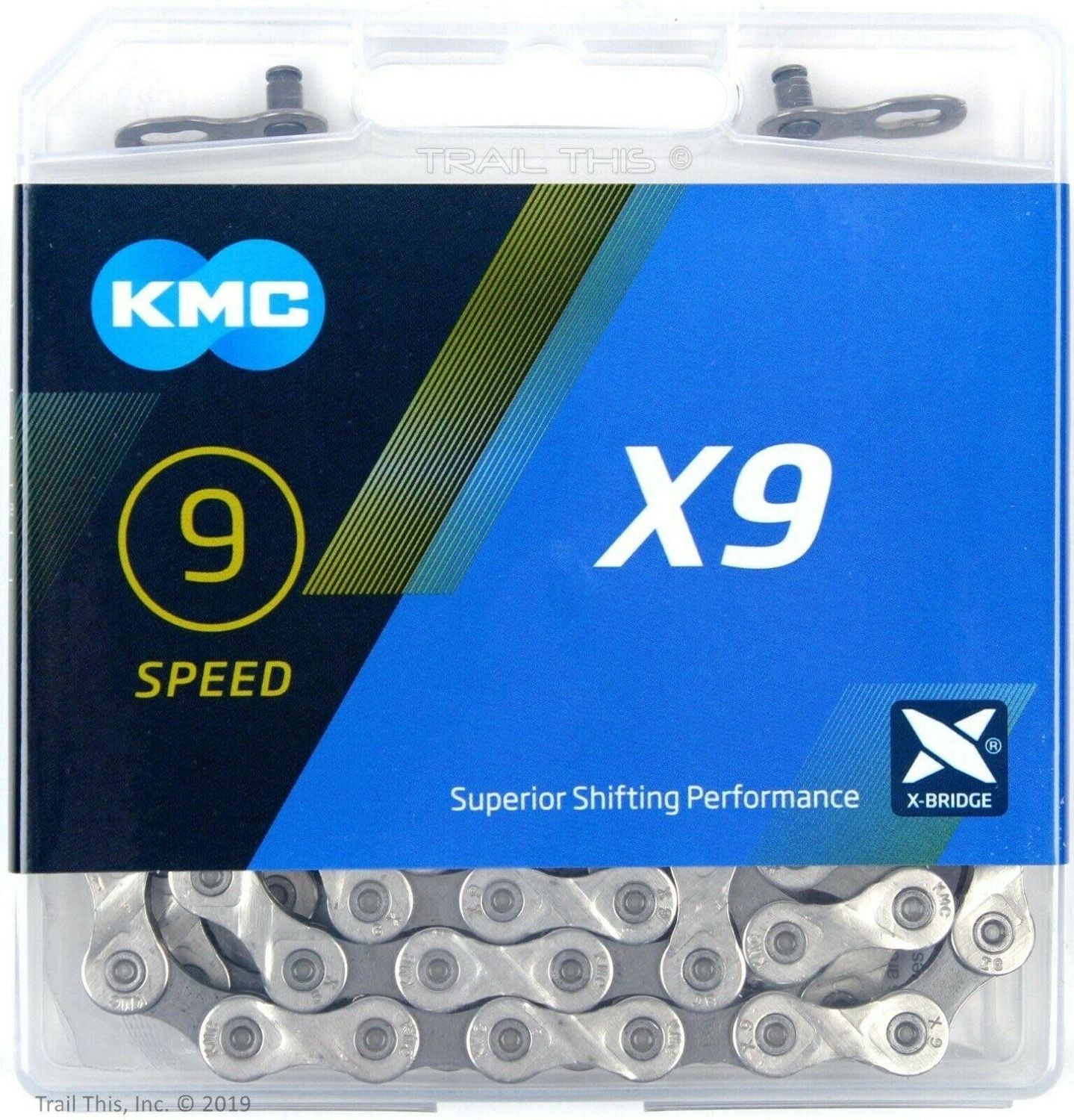 KMC, X9  NP/GY, Chain, 9sp., 116 links, Silver