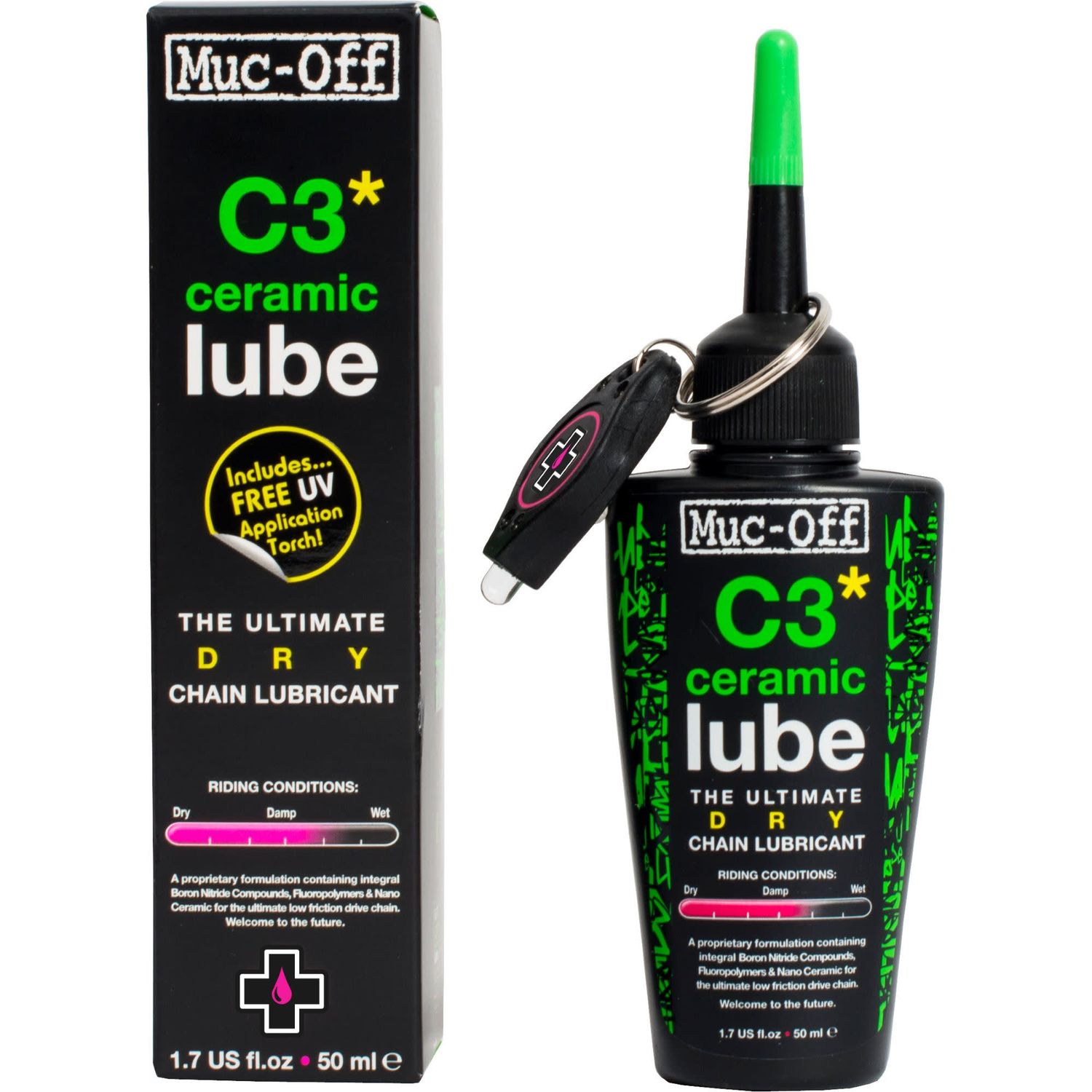 Muc-Off, Ceramic Dry Lubricant, 50ml with UV Torch