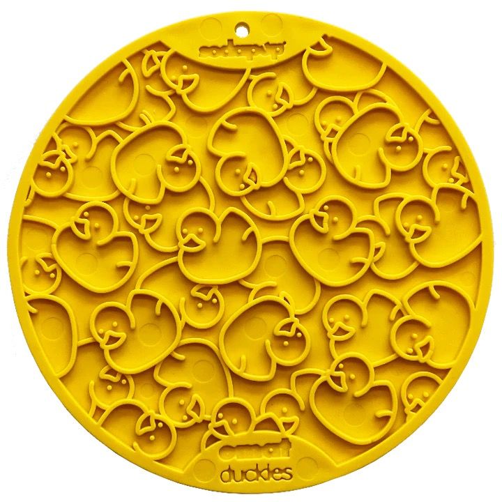 SODA PUP ENRICHMENT LICK MATT , Color: YELLOW DUCK, Size: LARGE
