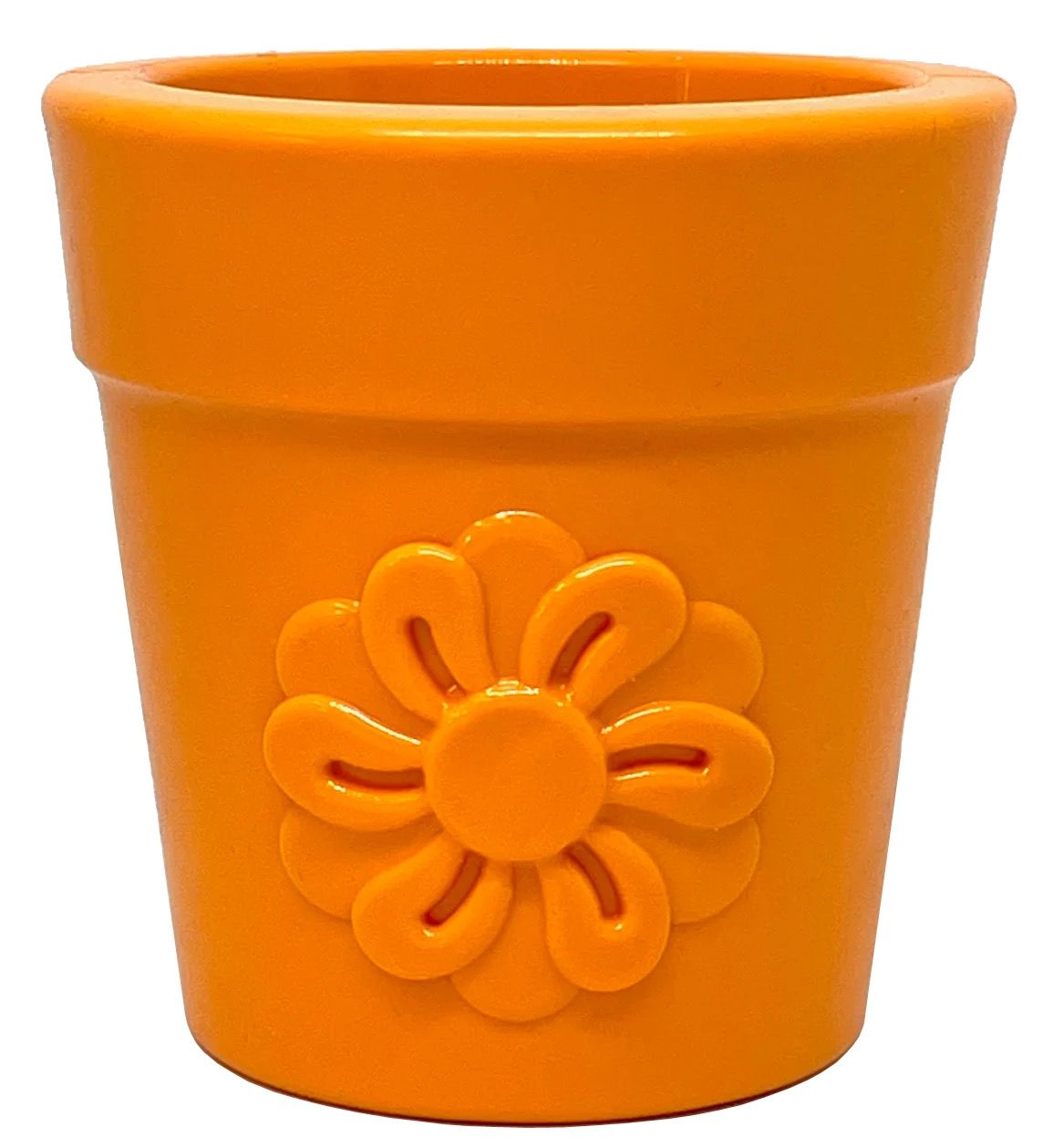 SODA PUP DURRABLE RUBBER TREAT DISPENSOR, Color: ORANGE FLOWER