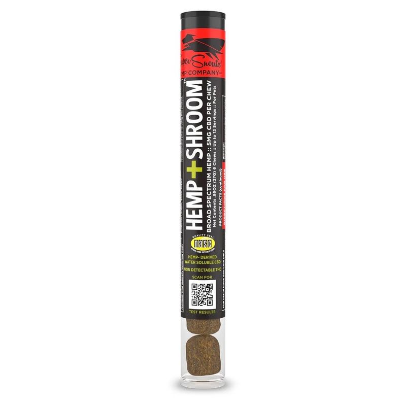 SUPER SNOUTS IMMUNE SUPPORT HEMP + SHROOM CBD CHEWS 5 MG 6CT