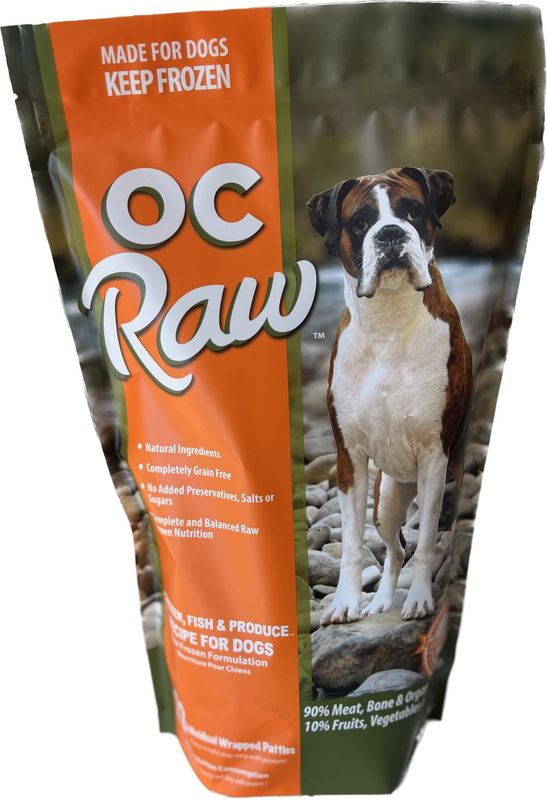 OC RAW CHICKEN/FISH &amp; PRODUCE, 6.5 LB. PATTY