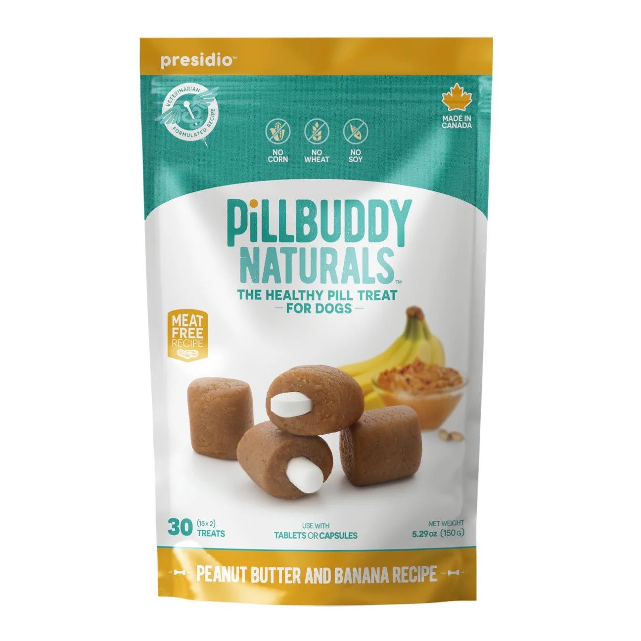 PRESIDIO PILL BUDDY NATURALS PEANUT AND BANANA 150G
