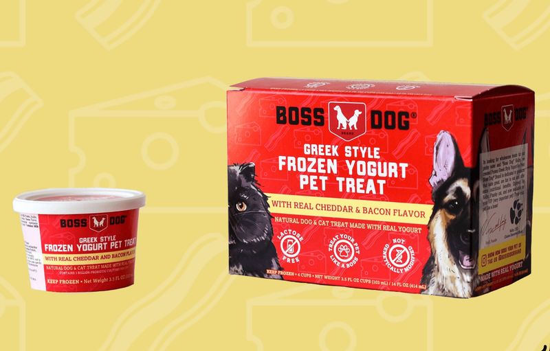 BOSSDOG FROZEN YOGURT CHEDDAR/BACON 14OZ