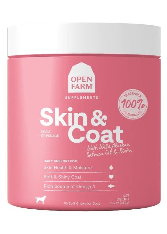 OPEN FARM SKIN AND COAT CHEWS 90CT