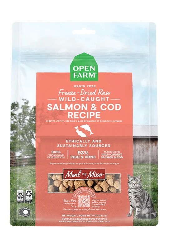 OPEN FARM CAT FREEZE DRIED MORSEL SALMON &amp; COD 3.5OZ