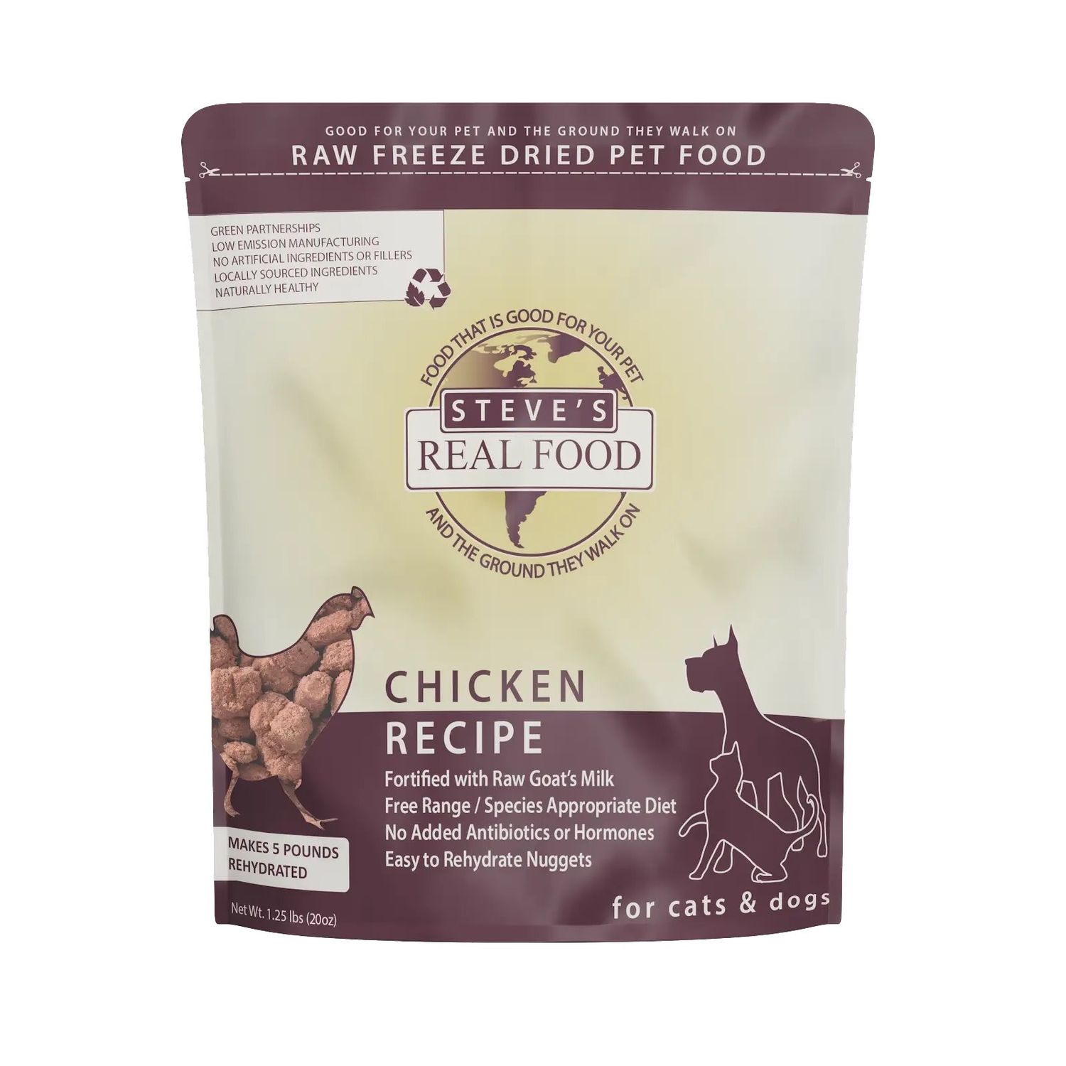 STEVES FREEZE DRIED NUGGETS CHICKEN 1.25#