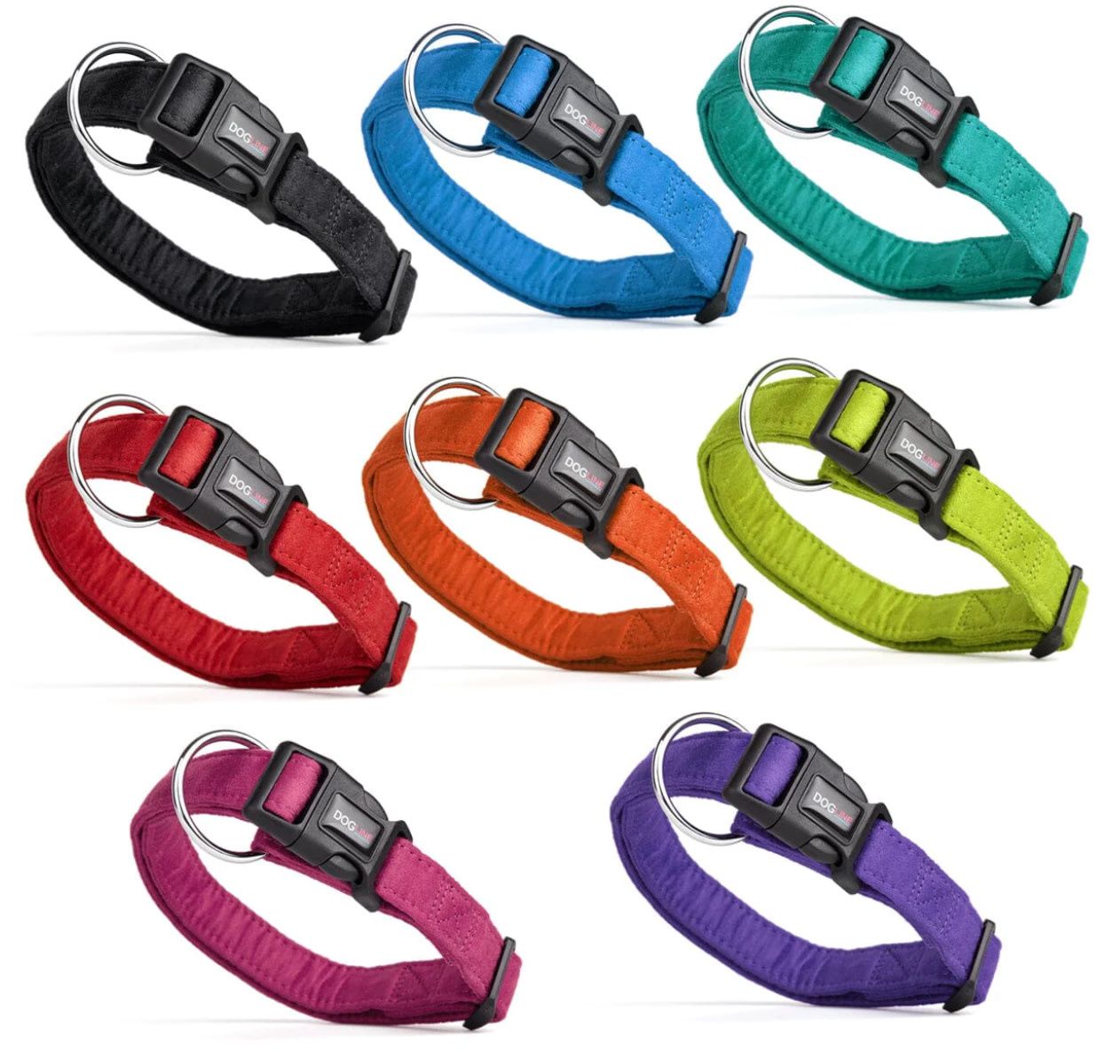 DOGLINE MICORFIBER COLLAR 9-13IN 6/8 ASST.