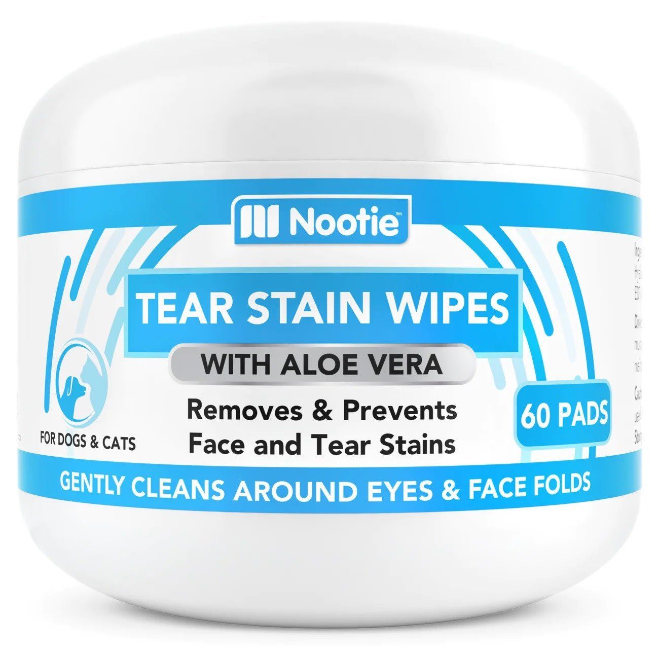 NOOTIE TEAR STAIN WIPE WITH ALOE 60CT