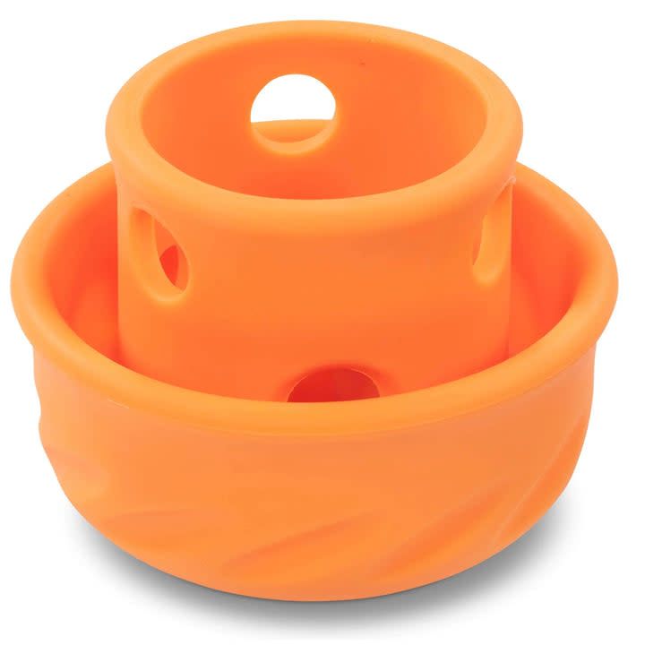 MESSY MUTTS  PUZZLE N PLAY MUSHROOM FEEDER ORANGE SM
