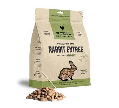 VITAL ESSENTIALS FREEZE DRIED RABBIT ENTREE MINI NIBS 5.5 OZ DOG