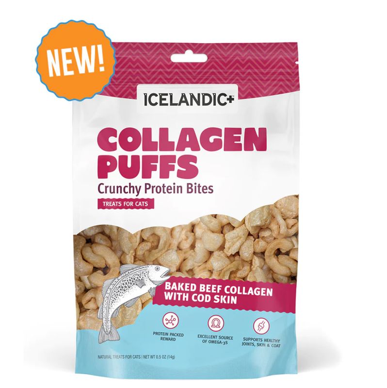 ICELANDIC COLLAGEN PUFFS BAKED BEEF WITH  COD SKIN .5 OZ CAT