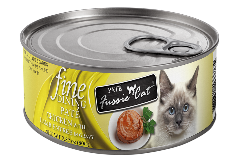 FUSSIE CAT FINE DINING PATE CHICK/LAMB 2.82OZ CASE 24