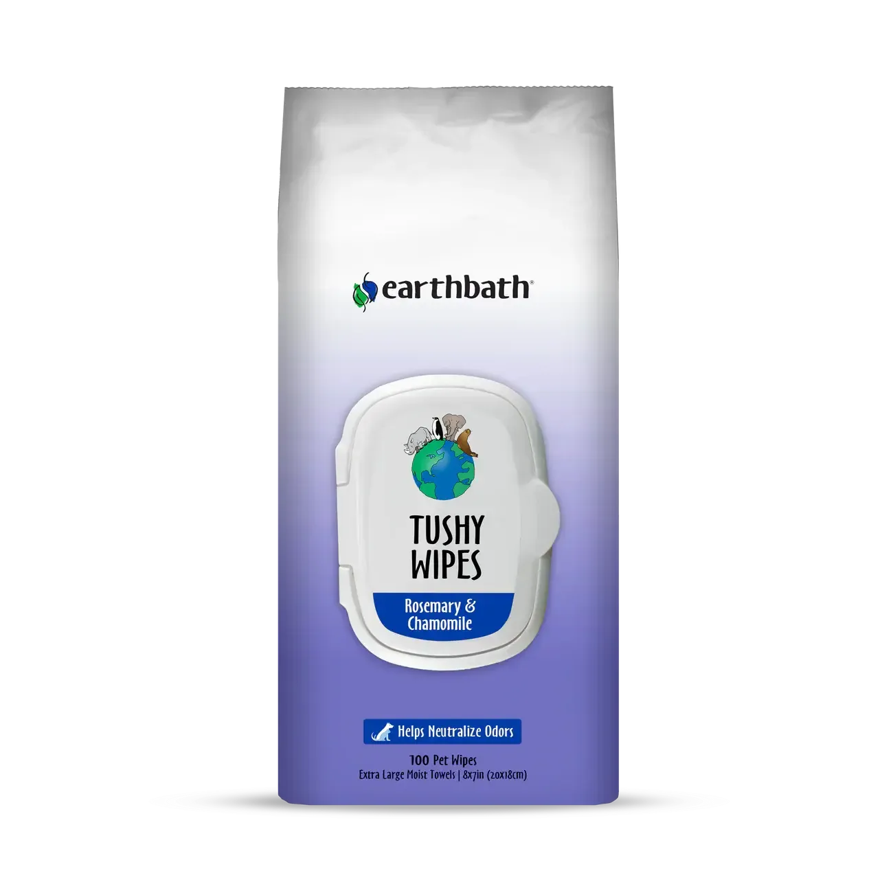 EARTHBATH WIPES TUSH ROSEMARY CHAMOMILE 100CT
