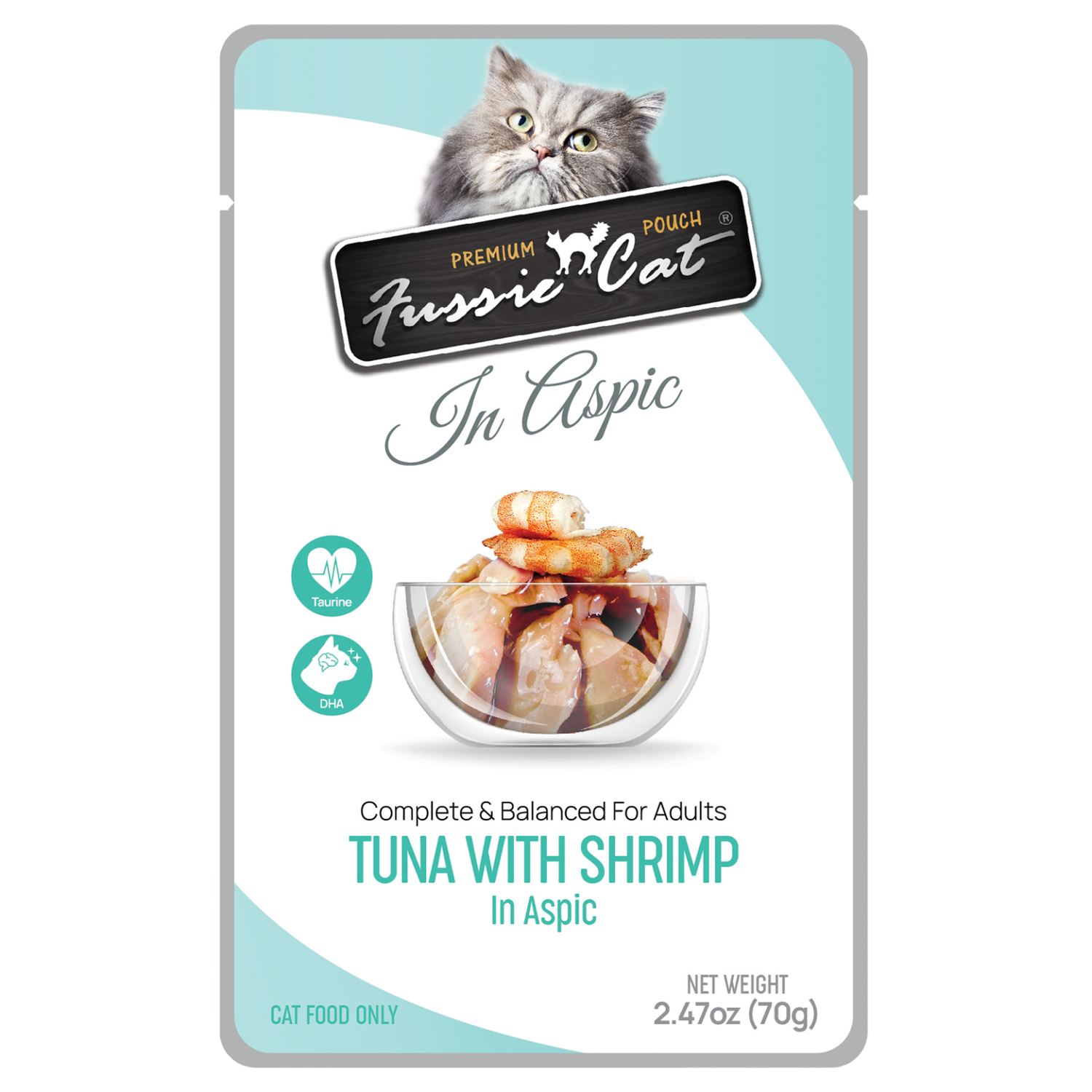 FUSSIE CAT TUNA/SHRIMP ASPIC POUCH2.47OZ