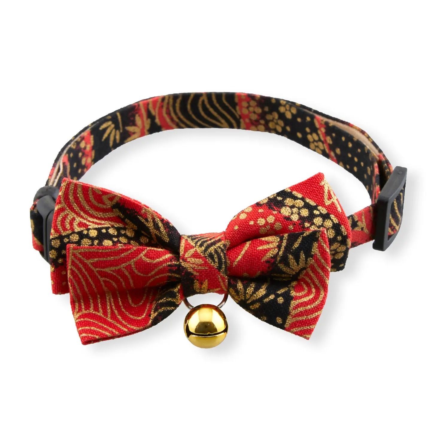 NECOICHI GILDED BOW TIE CAT COLLAR RED