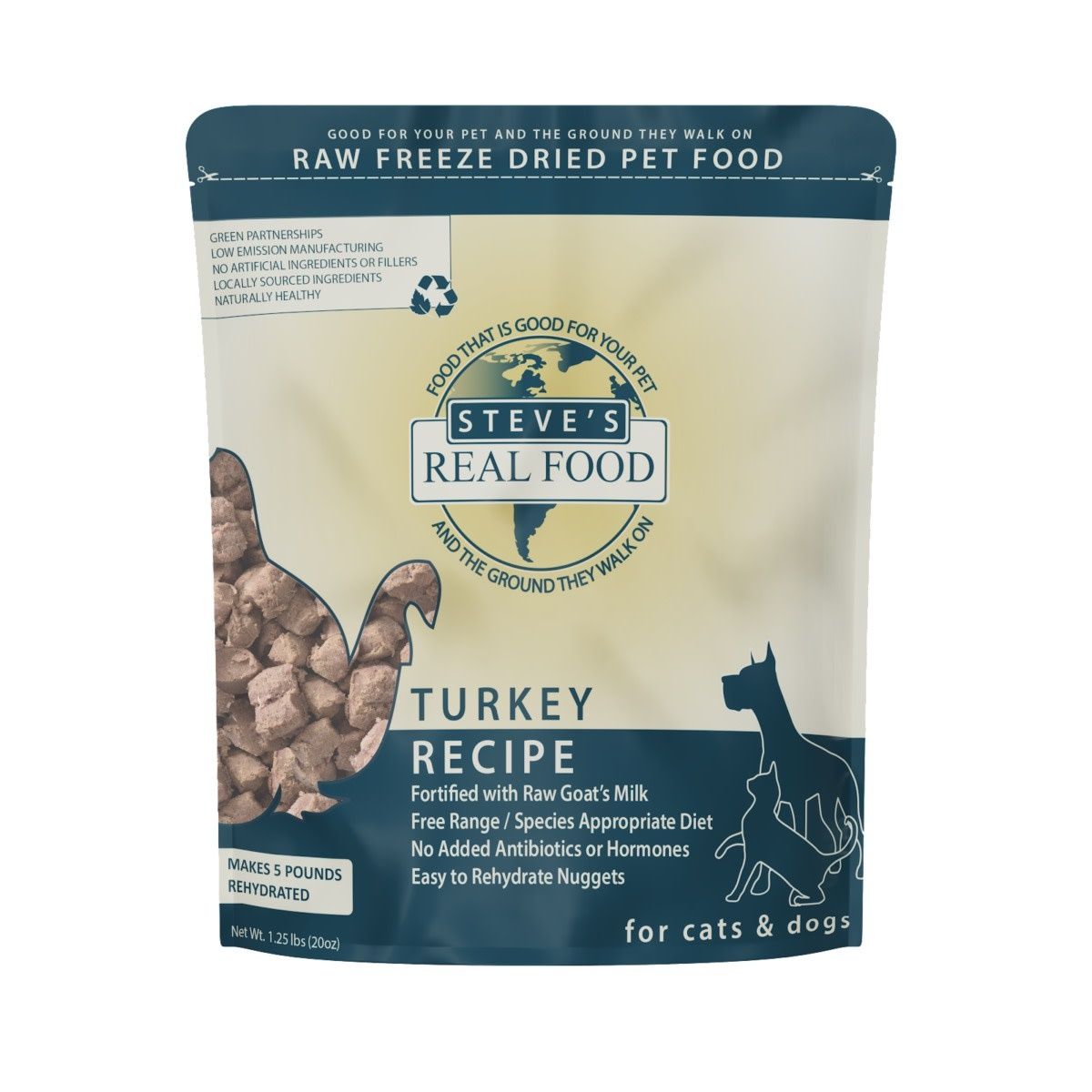 STEVES FREEZE DRIED NUGGETS TURKEY 1.25#