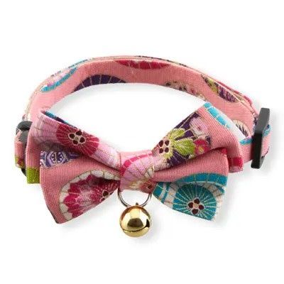 NECOICHI TEMARI BOW TIE CAT COLLAR PINK