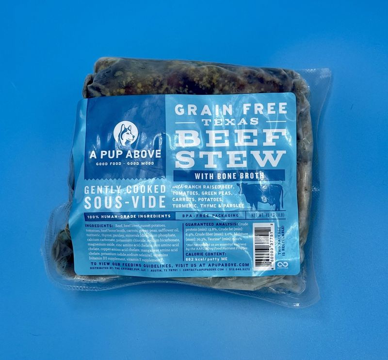 A PUP ABOVE TEXAS BEEF STEW 1#