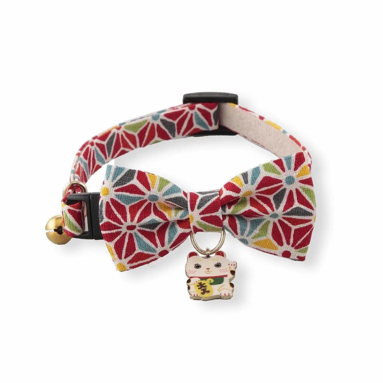 NECOICHI LUCKY CAT CHARM BOW TIE COLLAR RED