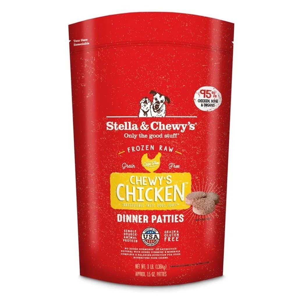 STELLA &amp; CHEWY CHICKEN PATTIES, 12 LB. BAG *FROZEN*