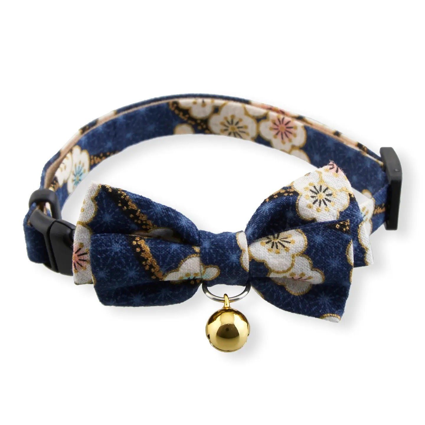 NECOICHI HANAMI BOW CAT COLLAR NAVY