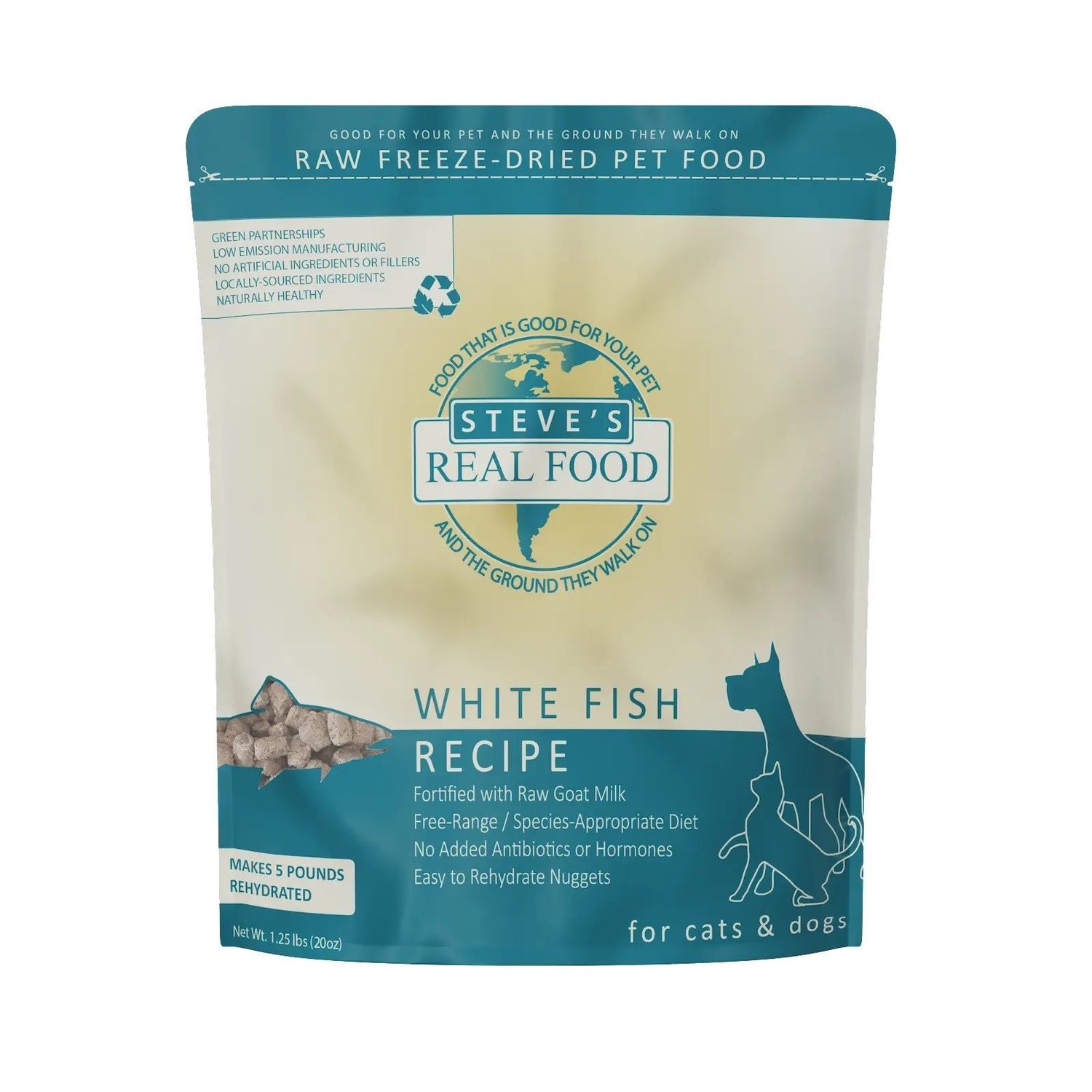 STEVES FREEZE DRIED NUGGETS WHITEFISH 1.25#