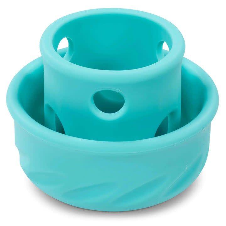 MESSY MUTTS  PUZZLE N PLAY MUSHROOM FEEDER TEAL LG