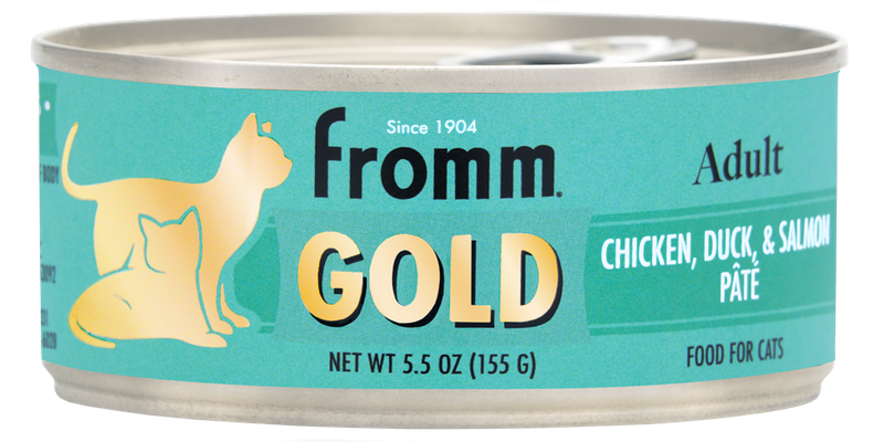 FROMM GOLD CAT ADULT CHICKEN DUCK  SALMON PATE 5.5 OZ