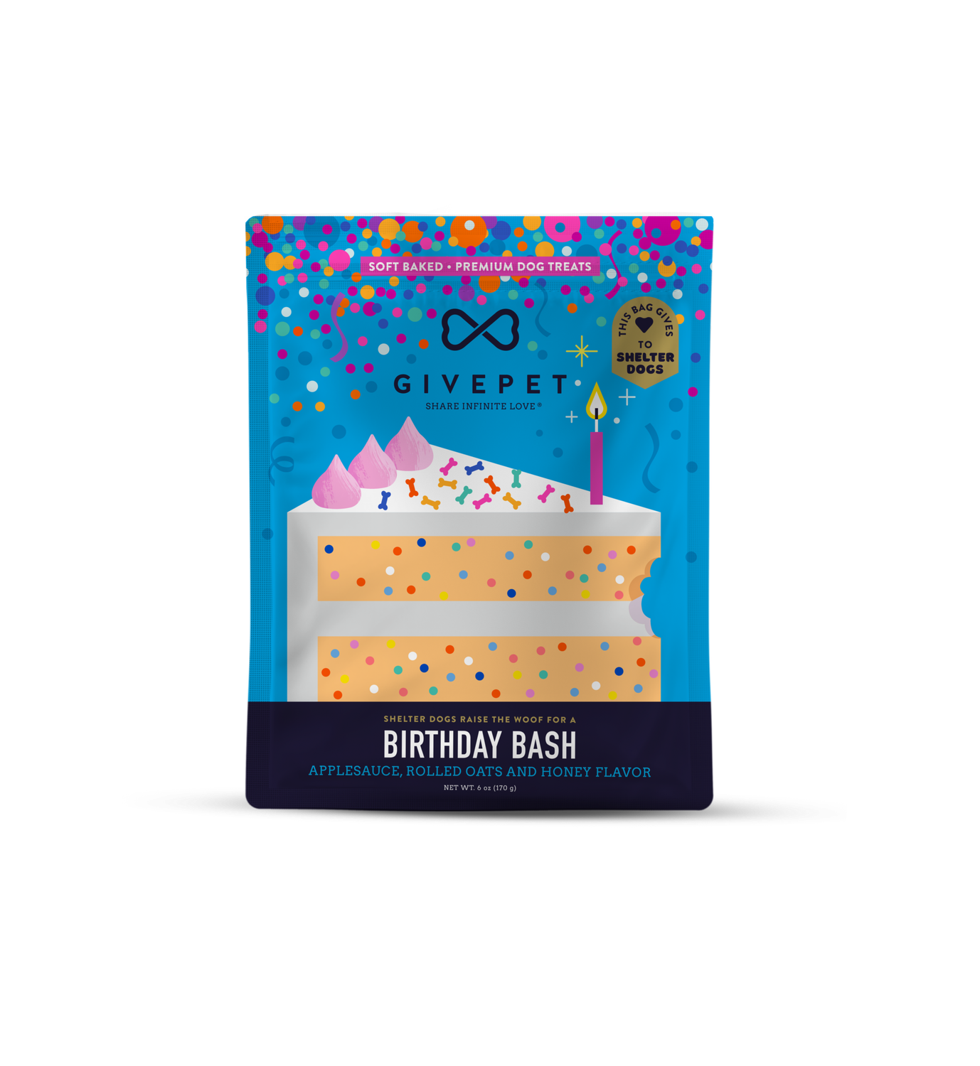 GIVEPET BIRTHDAY BASH SOFT BAKED TREATS 6 OZ DOG